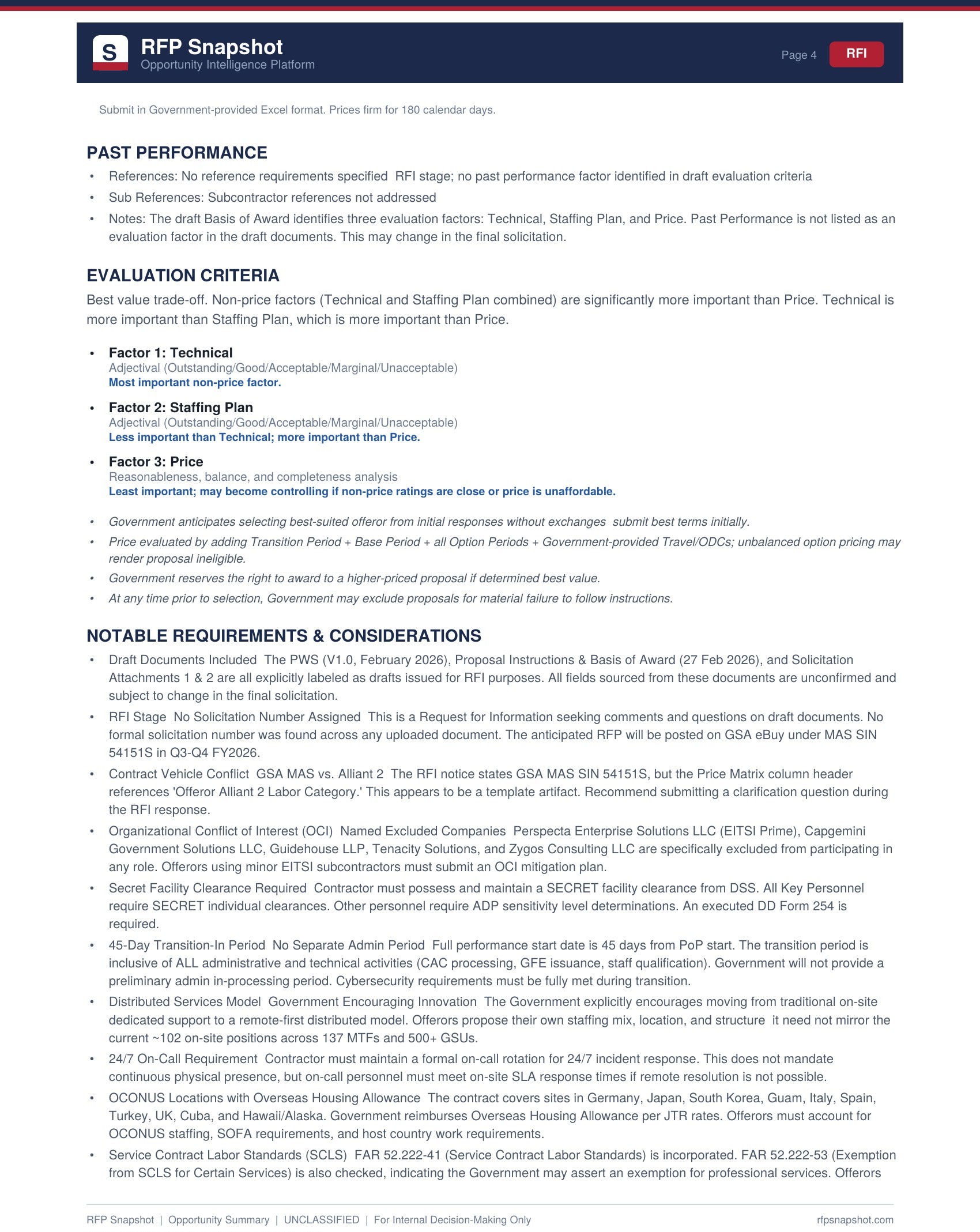 DHA Snapshot Page 4: Notable requirements and considerations
