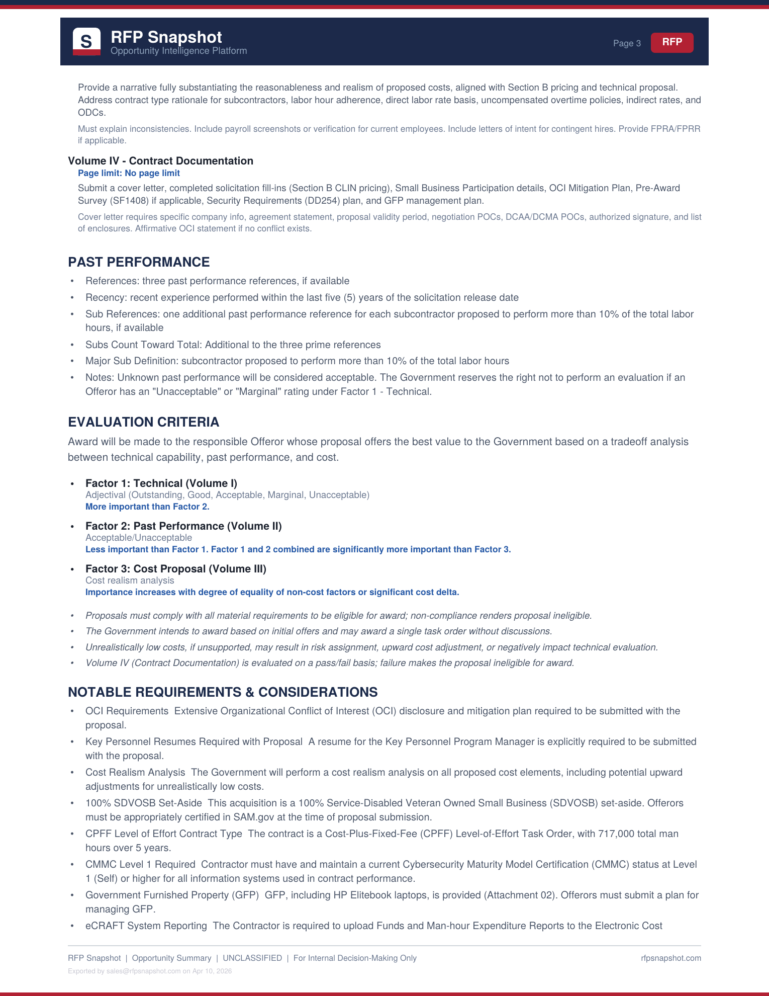 SEA 05 Snapshot Page 3: Proposal requirements and evaluation criteria