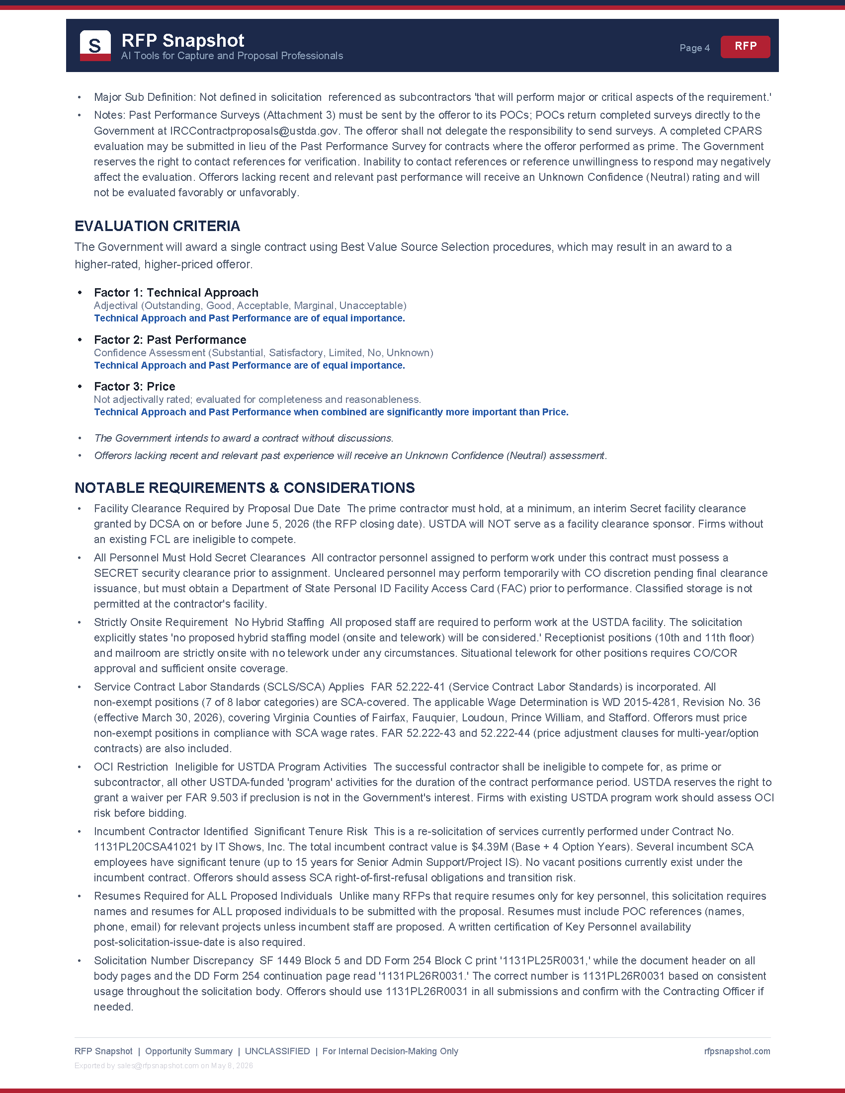 USTDA IRC Snapshot Page 4 - Evaluation criteria and notable requirements